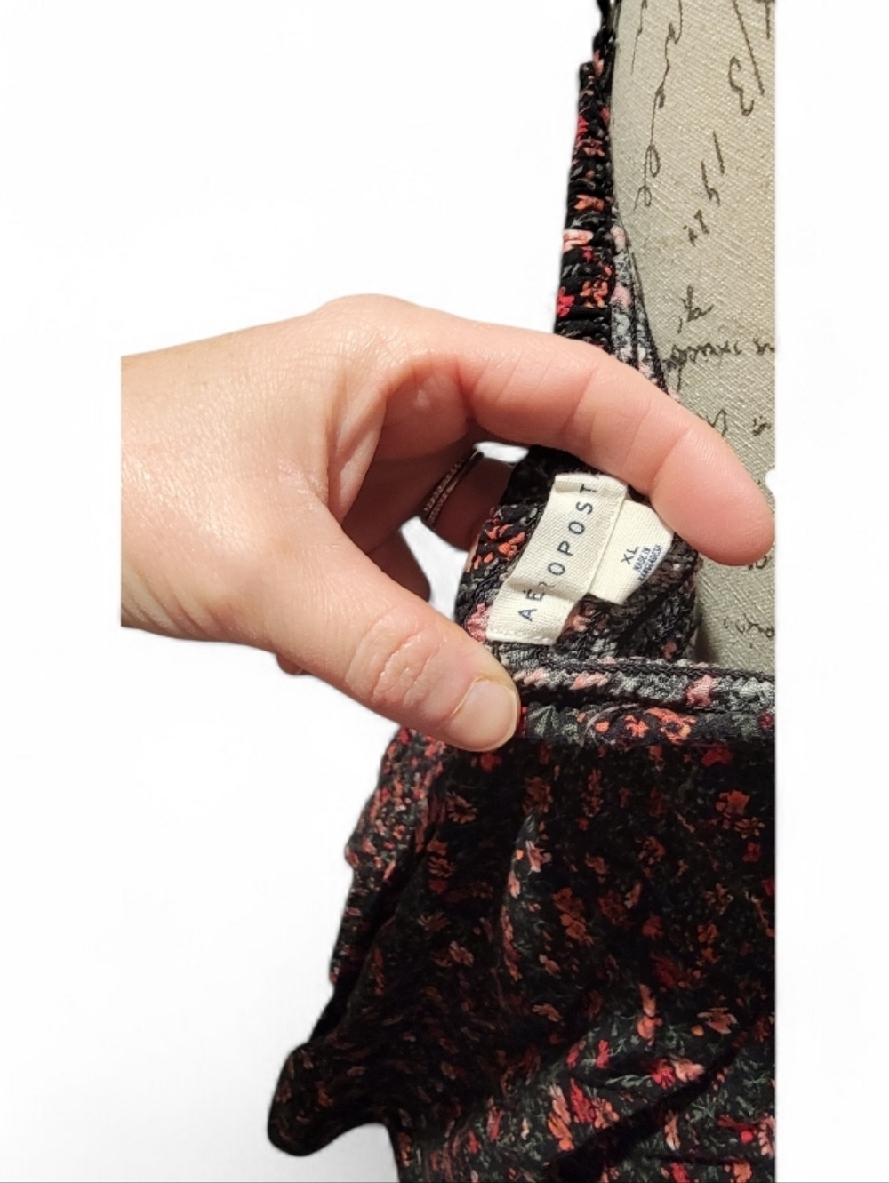 Aeropostale Black Mini Dress with Red Floral Print - Picture 3 of 4